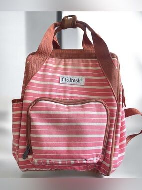 Pink Striped Women's Backpack